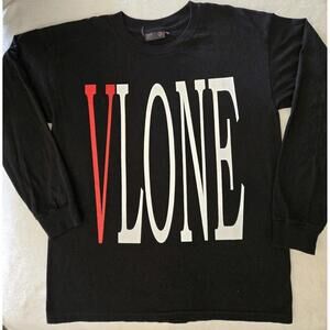 VLONE Mens Medium Long Sleeve T-Shirt Black